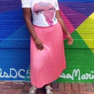 Pink Pleated skirt